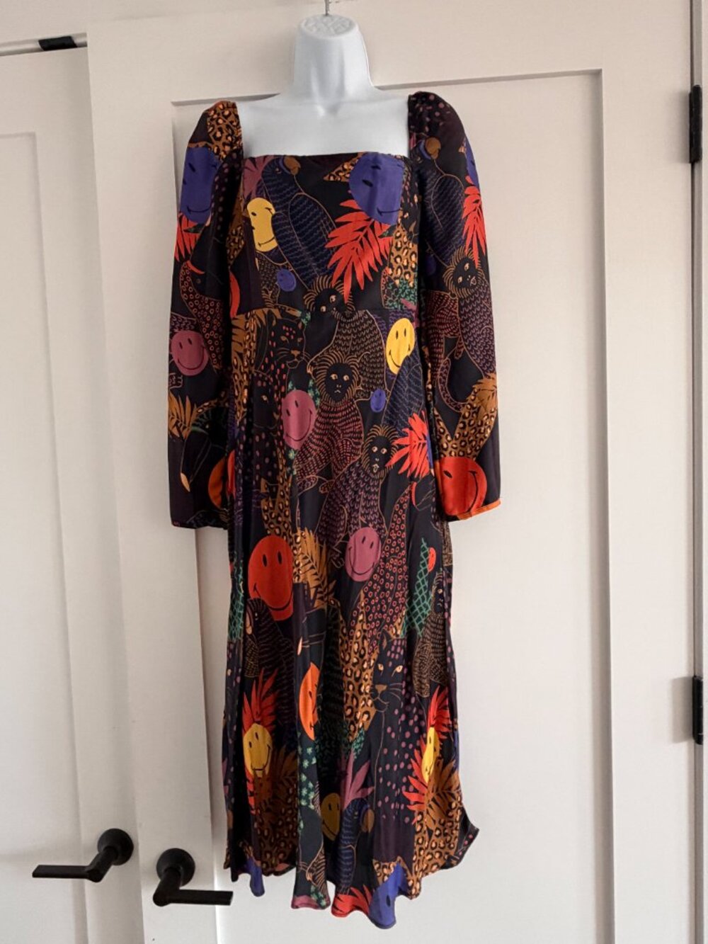 Farm Rio Smiley Tropical Midi Dress M - Picture 2 of 8